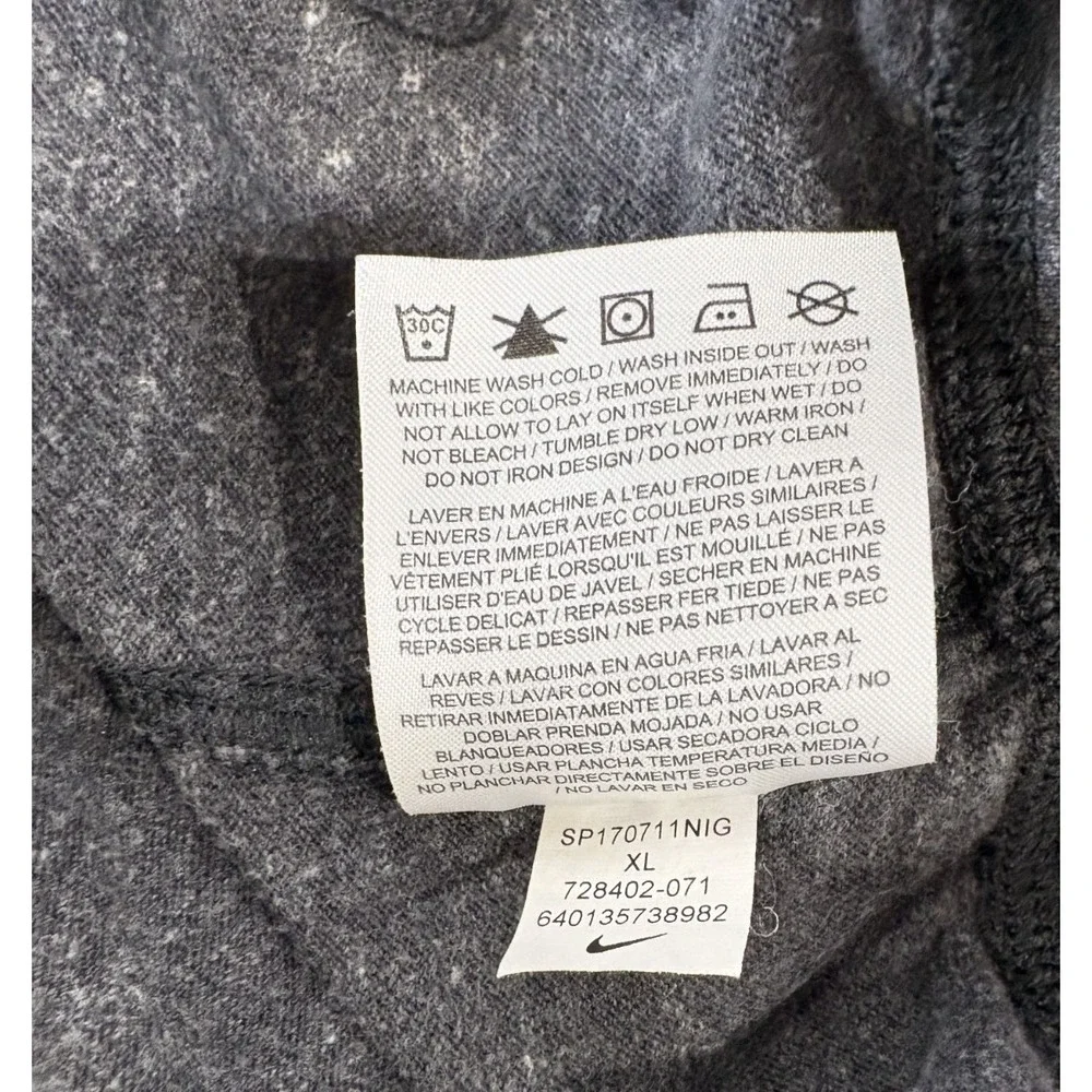 Nike YOUTH Full Zip Cotton Blend Hoodie, Heather Dark Grey, Size XL Extra Large‎